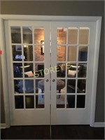 Pair of Sliding Glass Paned Doors