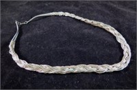 STERLING SILVER BRAIDED BEAD NECKLACE