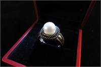 .925 STERLING SILVER PEARL RING