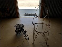 C1- OLD METAL CHAIR FRAME AND TRICYCLE STAND