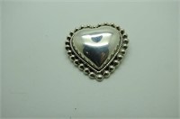 .925 MEXICO STERLING HEART BROOCH