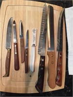 Knives and Cutting Board