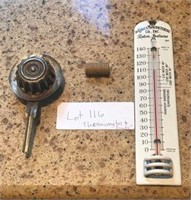 Porcelain Thermometer and Miscellaneous Items