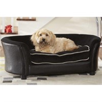 Black Enchanted Home Pet Ultra Plush  Dog Sofa