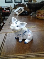 Blue and white pig