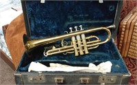 Trumpet in case