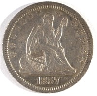 1857 SEATED LIBERTY QUARTER, AU
