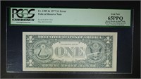 1977 $1 FEDERAL RESERVE NOTE PCGS 65PPQ