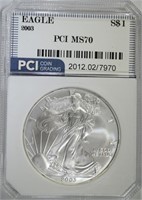 2003 AMERICAN SILVER EAGLE PCI PERFECT GEM BU