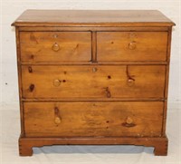 Antique 2 over 2 pine chest of drawers