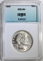 1895 BARBER HALF DOLLAR, EMGC CH/GEM BU