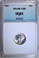 1941 MERCURY DIME EMGC SUPERB GEM BU FSB