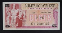 SERIES 692 FIVE CENTS MILITARY PAYMENT CERT.