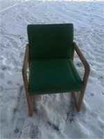 Retro Green Padded Wooden Chair