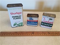 Lot of 3 Collectible Spice Cans