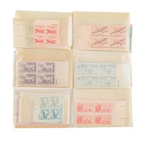 Selection of US Airmail plate blocks