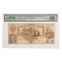 [US] $20 1861 CSA CT-20 Contemporary Counterfeit