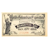 [US] Columbian Exhibition Ticket - Oct 21, 1893