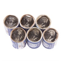 [US] Six Mint-Wrapped BU Rolls JFK Halves