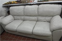 Cream Leather Sofa