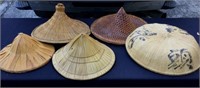 GROUP OF ORIENTAL RICE HATS