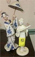 NORITAKE PORCELAIN GEISHA WITH PARASOL,