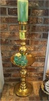 2 LARGE BRASS CANDLE HOLDERS