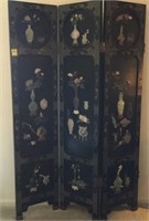 6-PANEL CORMANDEL SOAPSTONE AND JADE SCREEN