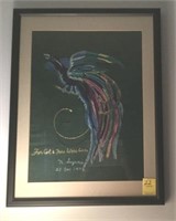 SIGNED PEACOCK PRINT BY N. SUYAMA