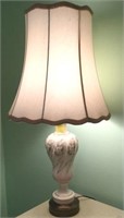 BRASS BASE ORIENTAL LAMP, 32 1/2" TALL
