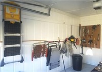 CONTENTS OF WALL AND ADJACENT PEGBOARD IN GARAGE