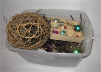 Christmas décor including garland with grape