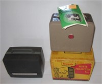 Vintage projectors including Wards 888 Duo 8 and