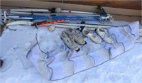 (2) Pairs of cross country skis and softballs.