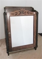 Wood wall mount medicine cabinet with glass front