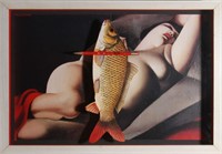 Michaele Vollbracht "Nude Fish Pencil" Mixed Media