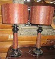 Matching pair of electric table lamps. Measure