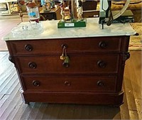 Antique Victorian marble top chest