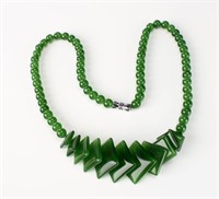 SQUARE GREEN JADE NECKLACE