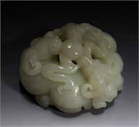 CHINESE CARVED JADE OF THREE RAMS