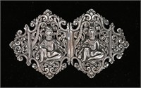 INDIAN COLONIAL STERLING BELT BUCKLE