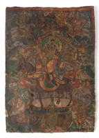 SMALL ANTIQUE THANGKA ON PAPER