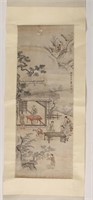 CHINESE SCROLL OF WORKERS DURING HARVEST SEASON