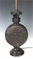 CHINESE BRONZE REPOUSSE LAMP