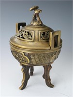 CHINESE METAL CENSER WITH LID
