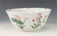 CHINESE BOWL WITH FLOWERS AND VEGETABLES