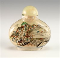 REVERSE PAINTED GLASS SNUFF BOTTLE