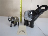 2 Jeweled Elephants collectible Figures