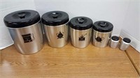 Vintage West Bend aluminum canister set