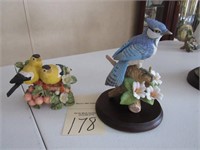 Blue Jay and Yellow Bird Porcelian Figurines